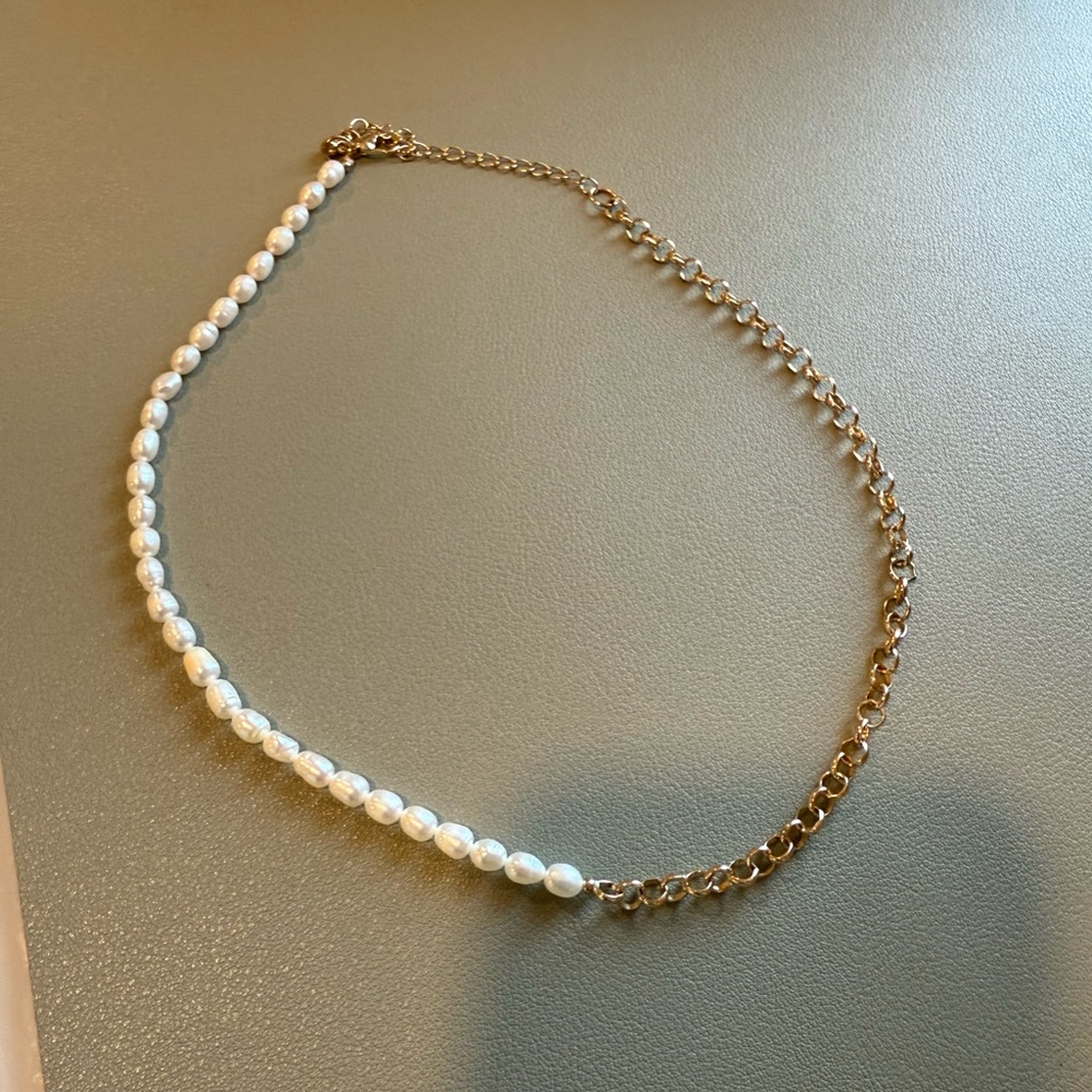 Everything But Water Gold and Pearl Necklace